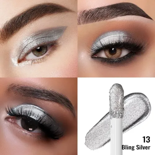 Sombra Líquida Glitter Plateada Oulac