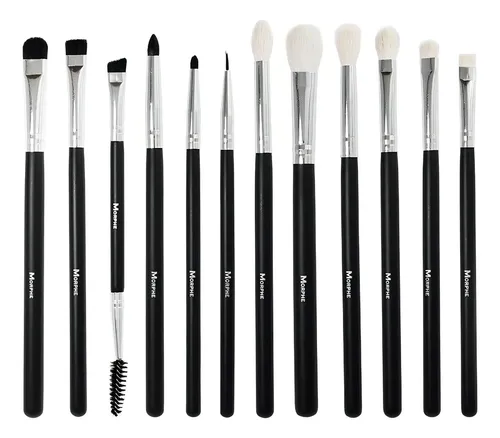 Set Brochas Maquillaje Ojos Morphe N° 702 Credible 12 Piezas Naturales Sintéticas