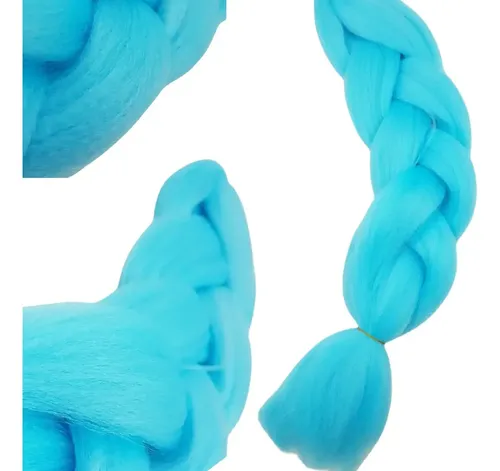 Kanekalon Extension Pelo Termico Trenza Africana 60cm Lfme Celeste Cielo A31