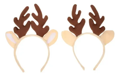 2 Aros Para El Pelo Con Cuernos De Reno Para Navidad N