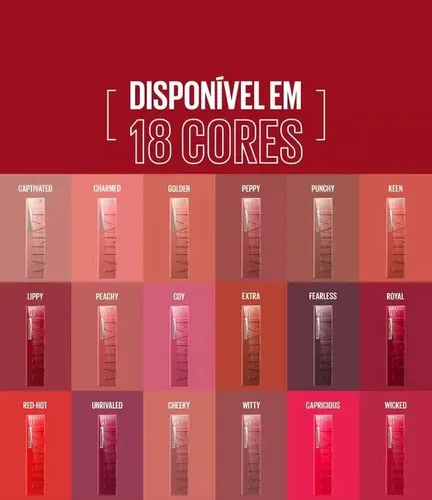 Labial Líquido Maybelline SuperStay Vinyl Ink PUNCHY