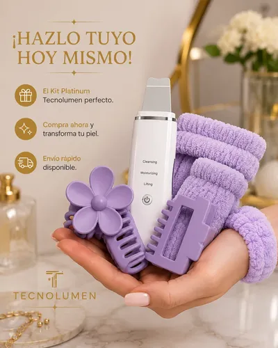 Kit Skincare Vincha Muñequeras Espátula Ultrasónica Facial