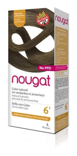 Tintura Semipermanente Nougat 6.1 Rubio Oscuro Ceniza Sin Amoníaco 60 mL