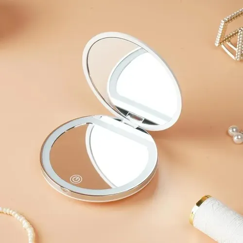 Maquillaje Portátil Plegable Con Luz Led, Bolsillo L