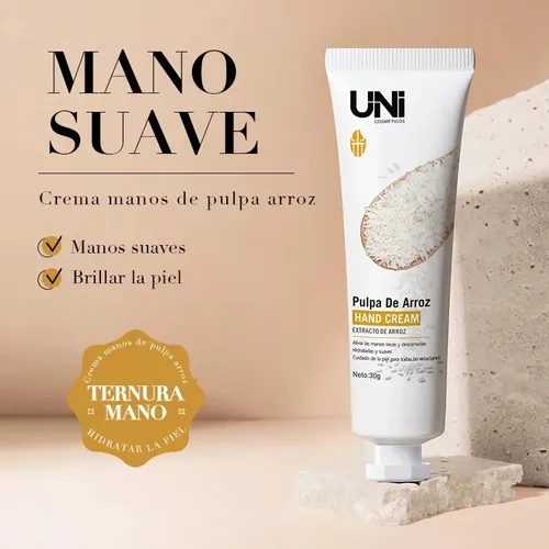 Crema Para Manos De Arroz Hidratante Previene Sequedad Fragancia