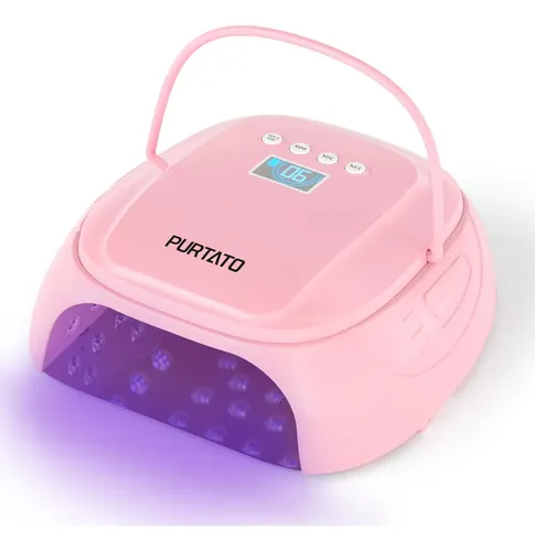 Lámpara De Uñas Led Uv Inalámbrica 126 W Secado Rápido Rosa
