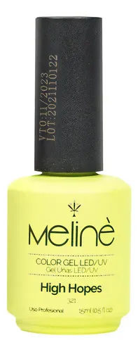 Esmalte Color Gel Uvled Semipermanente Meline Tono Top Coat Glitter