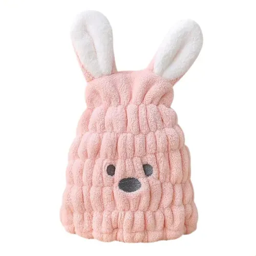 Gorro Secador Infantil Conejo Antibacteriano Felpa Coral