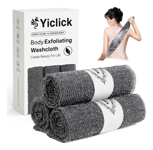 Toallón Exfoliante Gris Para Ducha Y Baño Corporal