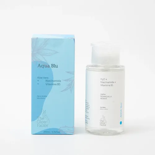 The Glow Factor Aqua Blu – Agua Micelar Limpiadora y Desmaquillante Facial x 200ml
