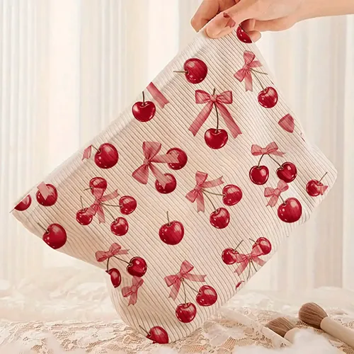 Cosmetiquera, Bolso, Lapicera, Maquillaje, Moño, Cerezas