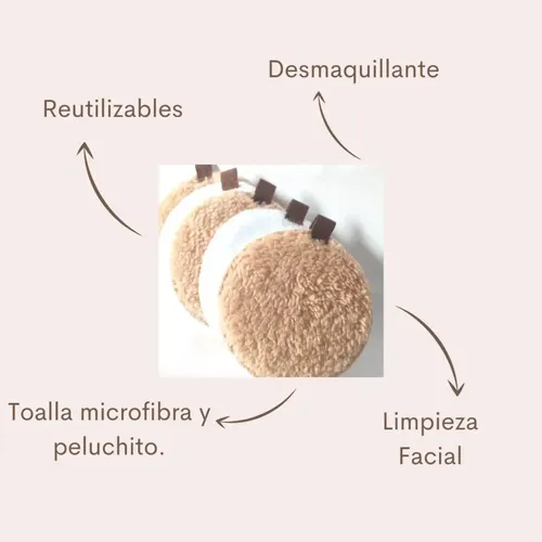 Pad Desmaquillante Tela Toalla Microfibra Reutilizable X12