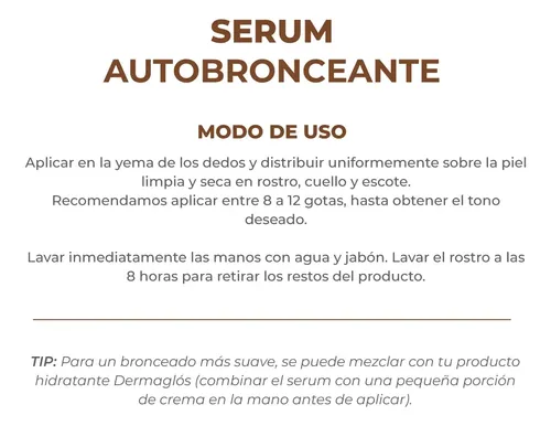 Dermaglós Facial Serum Autobronceante. Cont 25 Ml