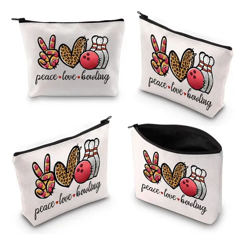 Bolso De Maquillaje Cosmético Wzmpa Bowling Paz Amor Bola De