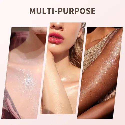 Iluminador Líquido Rosa Fluorescente Brillo Facial Y Corpor