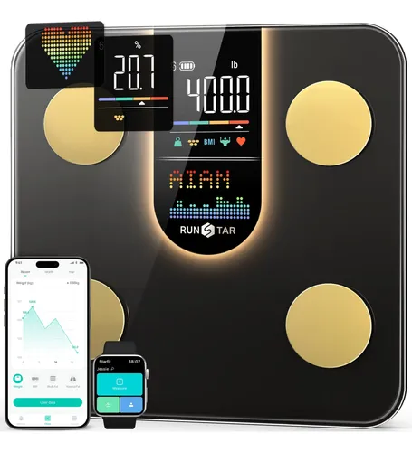 Báscula Digital Runstar Fg2016 8 En 1 28 X 28 Cm Negro
