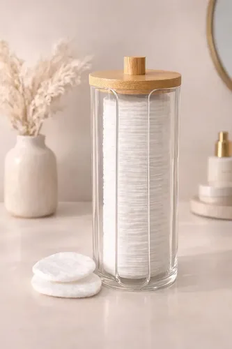 Organizador Discos Algodón Maquillaje Zeva Transparente