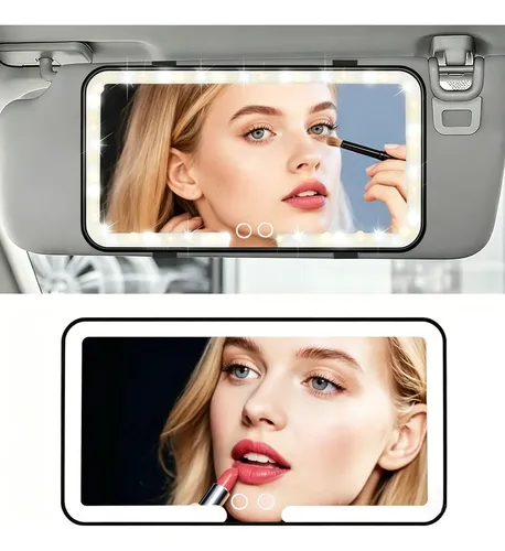Espejo De Maquillaje De Visera De Coche Con Led Recargable