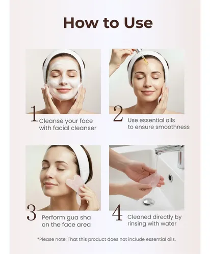 Techo Facial Gua Sha Para Herramientas, Color Rosa Jade, 8 X