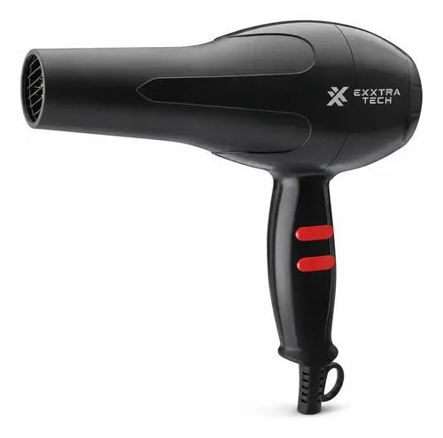 Secador De Pelo Profesional Exxtra Tech 1500W Compacto Liviano Para Viaje Temperatura Controlada Difusor Negro