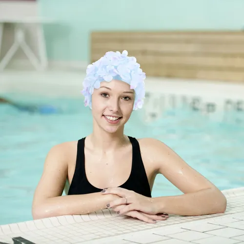 Gorro De Natación Con Protección De Pétalos De Piscina, Gorr