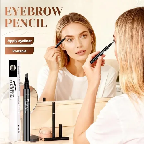 Lápiz Para Cejas 4- Punta Microblading Marrón