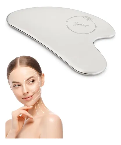 Gua Sha Facial Metal Plateado Sculptor Antiinflamatorio