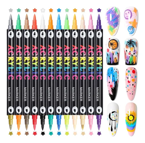 Set 24 Marcadores Uñas Colores Secado Rápido Diy