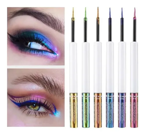 Delineador Líquido Brillante Que Cambia De Color, 6 Unidades