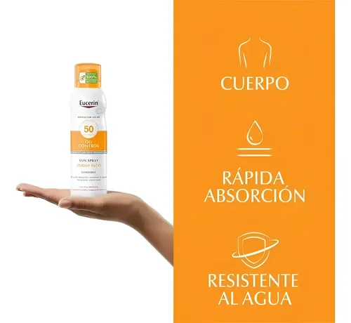 Protector Solar Eucerin Sun Spray Toque Seco Fps 50+ 200ml