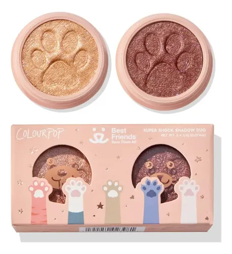 ColourPop Best Friends Forever Duo Sombras Super Shock Duo Tono Dorado Glitter
