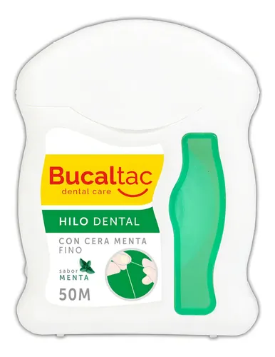 Hilo Dental Bucal Tac Encerado Sabor Menta 50m Resistente Deshilachado