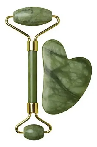 Kit Jade Roller Masajeador Facial Y Piedra Guasha