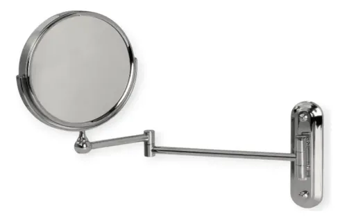Espejo Redondo Rinnovo De Pared Extensible 10X Marco Plateado 17.5cm