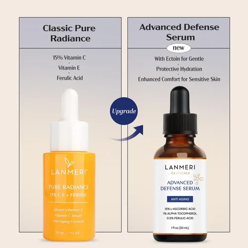 Sérum Ferúlico Lanmeri Con Vitamina C + E +, 15%, 1 Onza Líq Día/noche