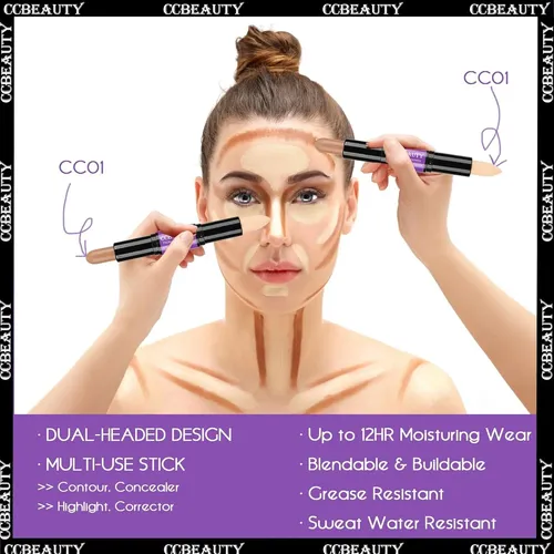 Kit De Contorno E Iluminador 2-en-1 Ccbeauty
