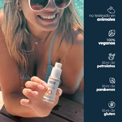 Protector Solar Facial Factor 60 Tono Bronze Antiage Piel Sensible Fluido