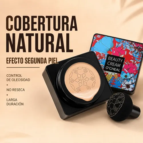 Base Maquillaje Cushion O’cheal Cream Acabado Tipo Porcelana