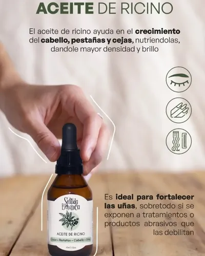 Aceite De Ricino Orgánico Cejas Pestañas Uñas Y Cabello 45ml