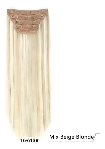 Extensiones De Cabello Set 4 Piezas Simil Natural Color Rubio Con Mechas 16-613