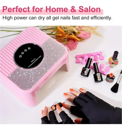 Lámpara De Uñas Led Uv Rosa Profesional 45 Leds