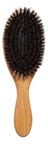 Cepillo De Cabello De Cerdas Naturales Con Mango De Bambú,