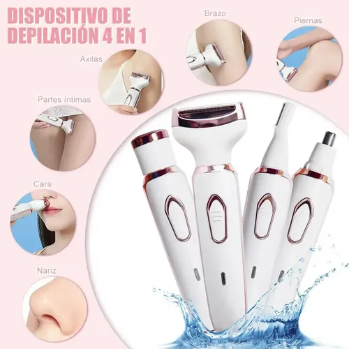 Y Depiladora Eléctrica Recargable 4 En 1 For Mujer, Con