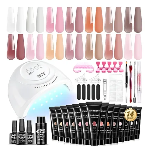 Jewhiteny Kit De Uñas De Gel De Extensión De