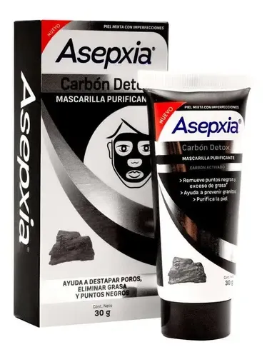 Mascarilla Facial Peel Off Asepxia Carbón Detox 30g