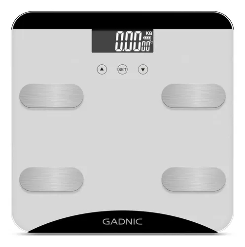 Balanza Digital Gadnic G13 Pantalla LCD Medidor Integral Análisis Grasa Agua Masa hasta 180 kg Alarmas Recordatorios