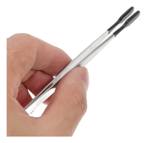 Flat Tip Stainless Steel Tweezers For Aquarium Silver