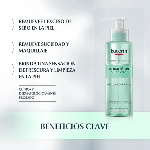Eucerin Dermopure Oil Control Gel Limpiador Facial X400ml