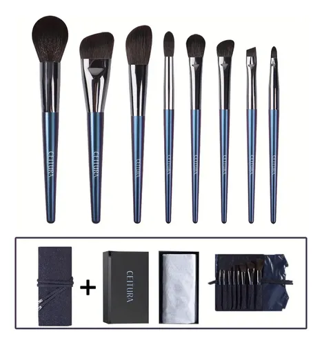 Set De Brochas De Maquillaje Suave 8pcs Con Estuche