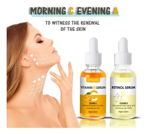 Sérum Facial Jaysuing Vitamina C Y Retinol 10ml + 10ml Todo Tipo De Piel Día